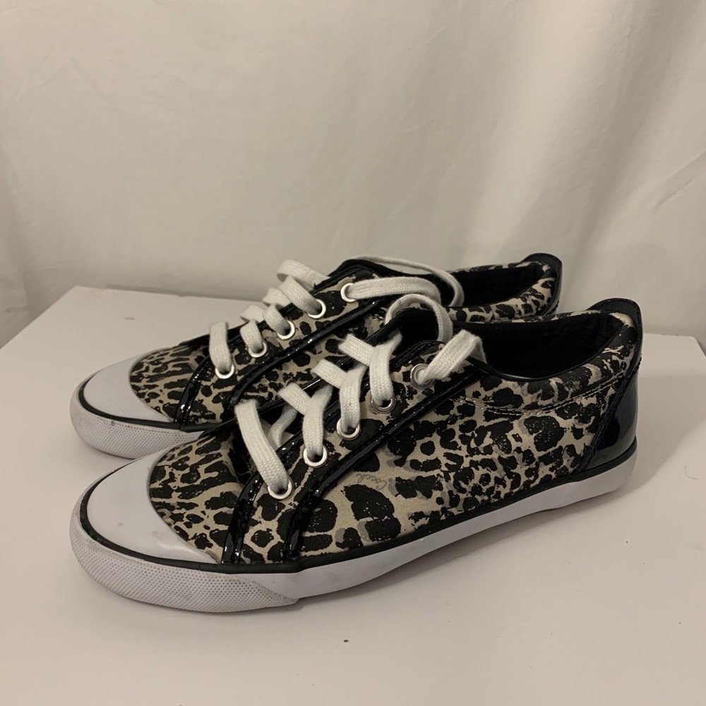 Coach Barrett Leopard Black Patent Leather 6.5B